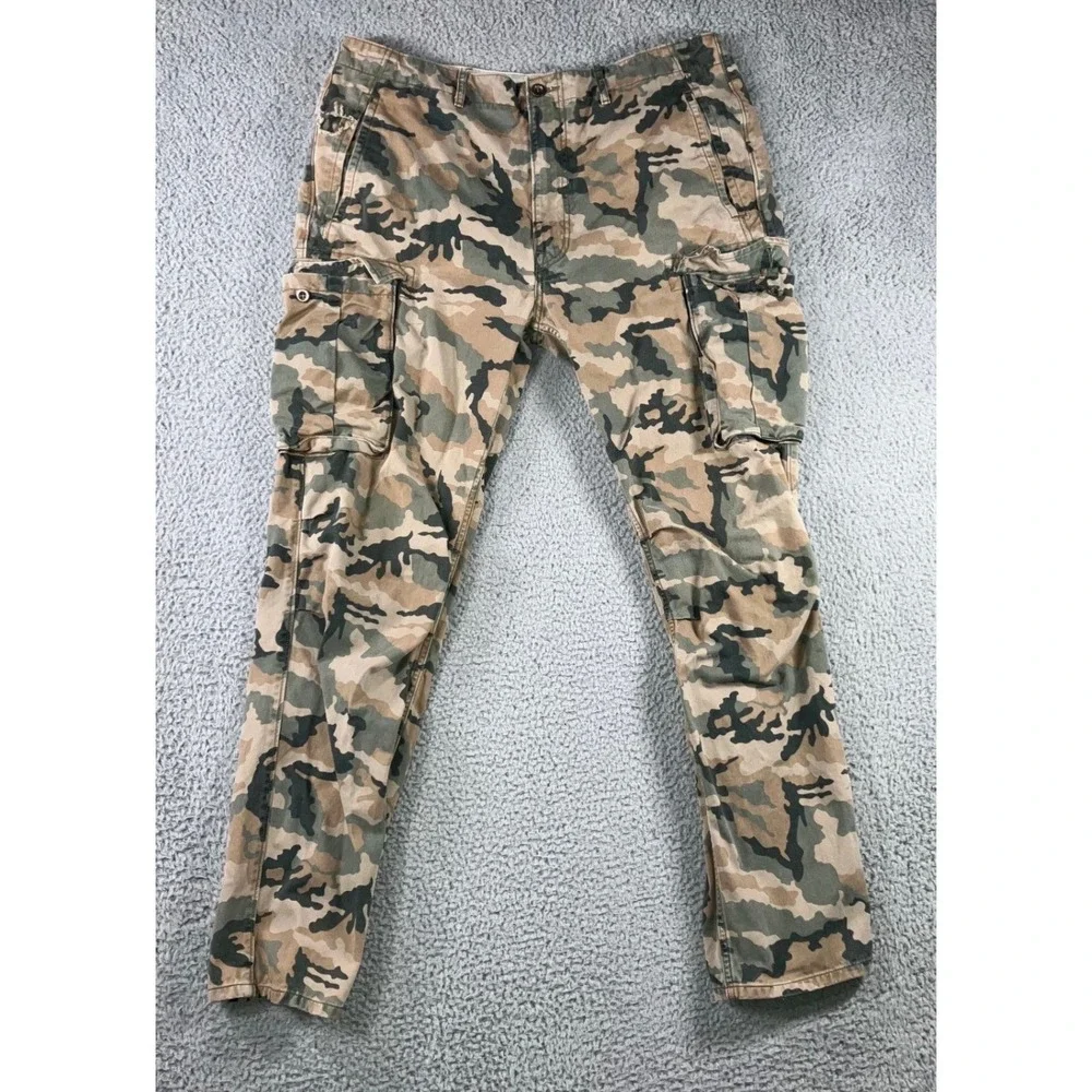 Levis Cargo Pants Men 36x31 Green Camo Outdoor Army Utility Grunge‎ Gorpcore y2k